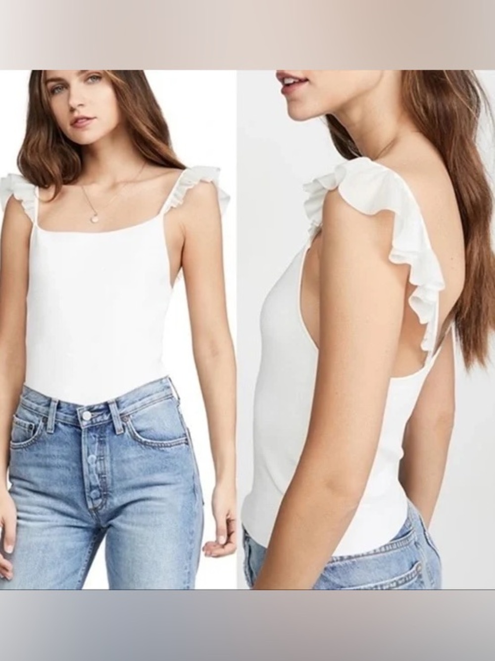 Alice + Olivia Marg Ruffle Strap Tank
